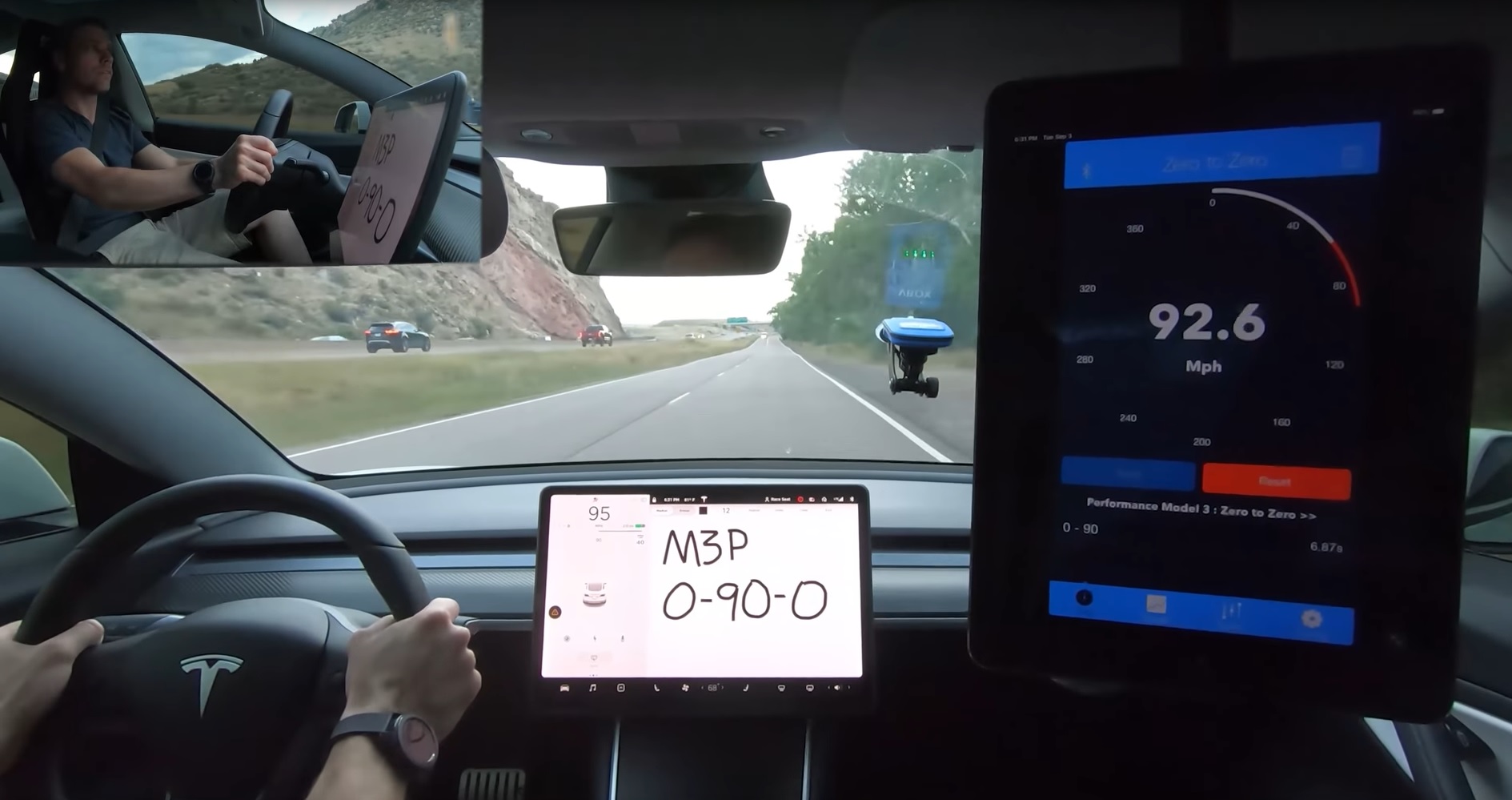 Tesla Model 3 Performance tries out Porsche's 0900 mph aircraft
