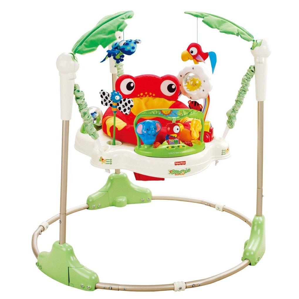 Fisher Price Rainforest Jumperoo 1,4 sehr gut Babywippe zum Drehen