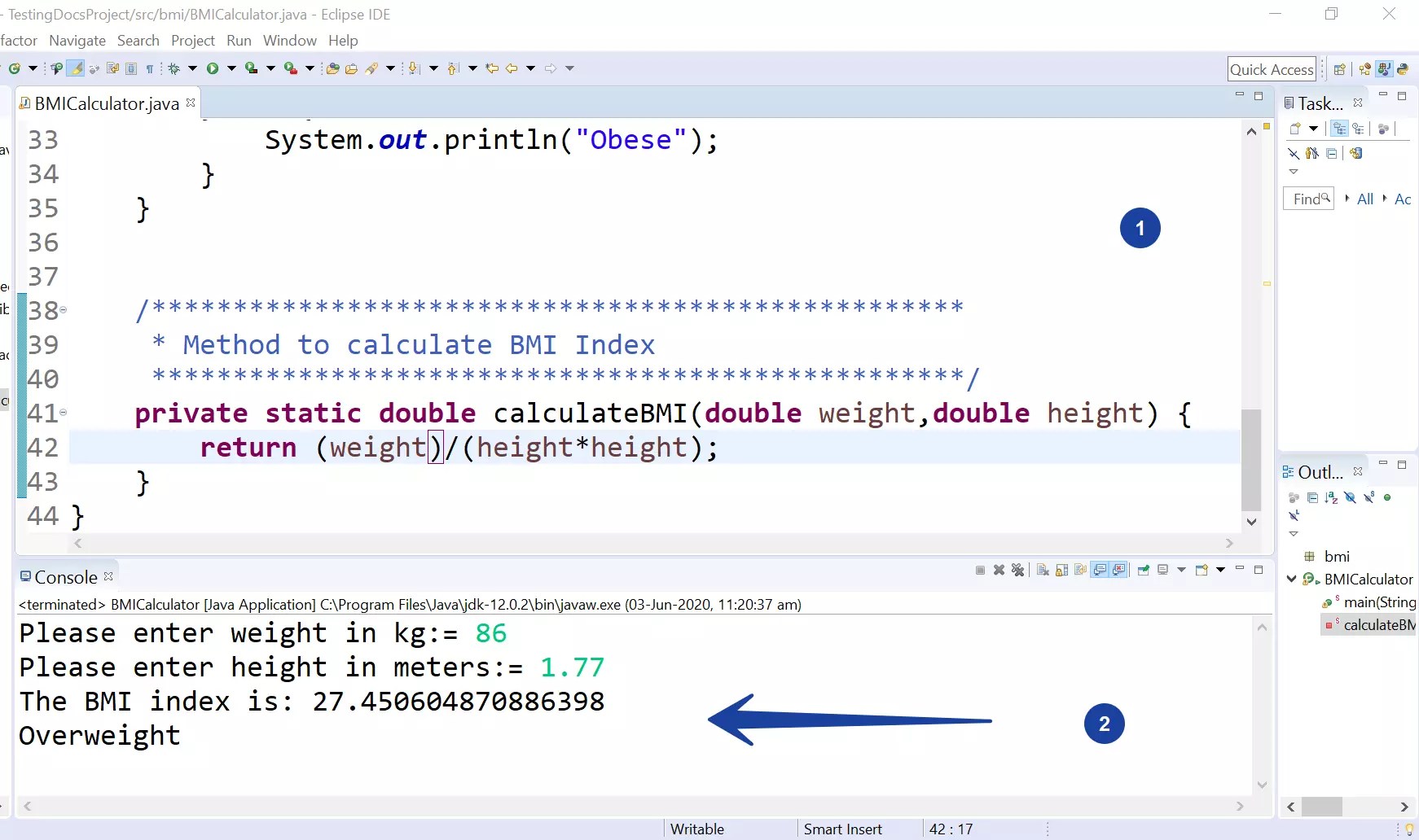 BMI Calculator Java Program