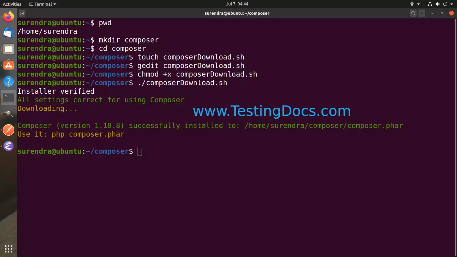 Composer Download Script
