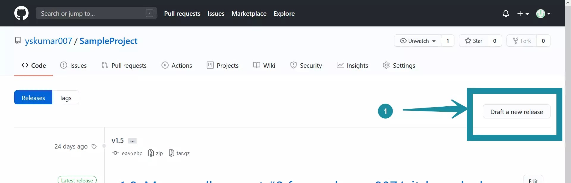 How to create a tag on GitHub?