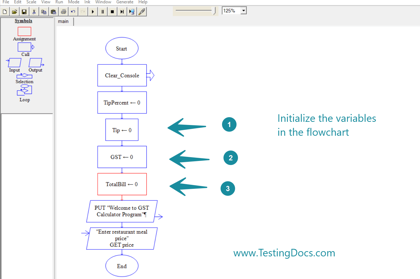 Tip and GST Calculator Raptor Flowchart