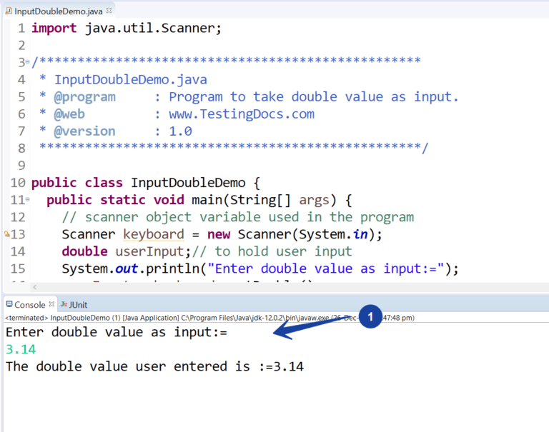 Java program to read a double value