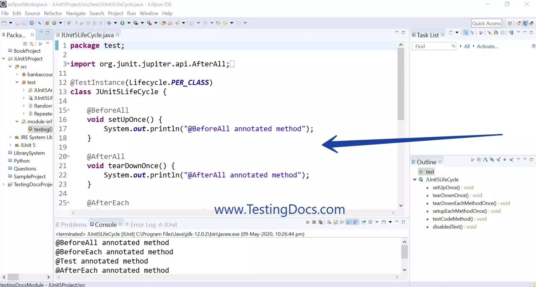 Explain some Jupiter Junit5 Annotations?