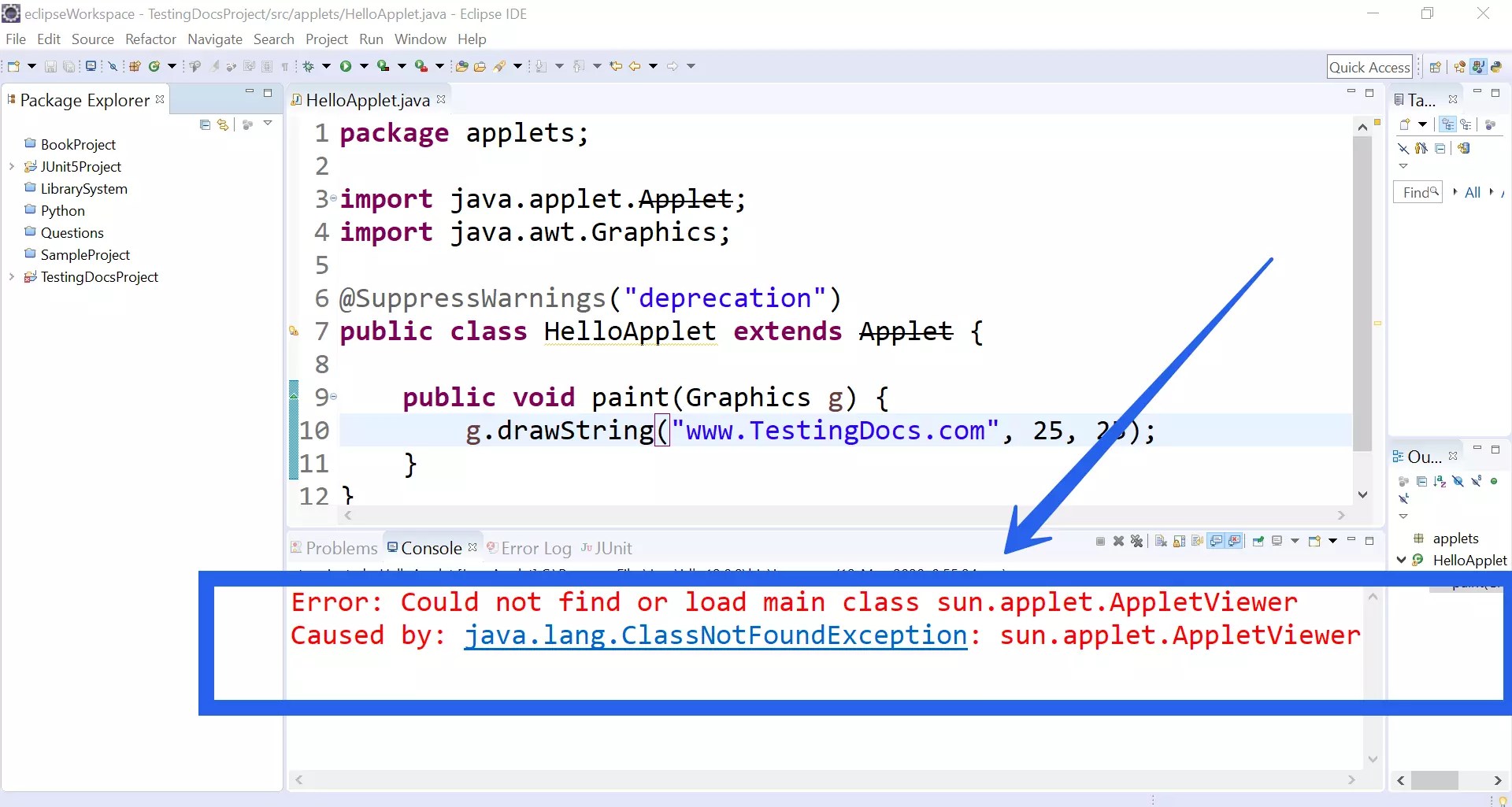 Java Applets are deprecated