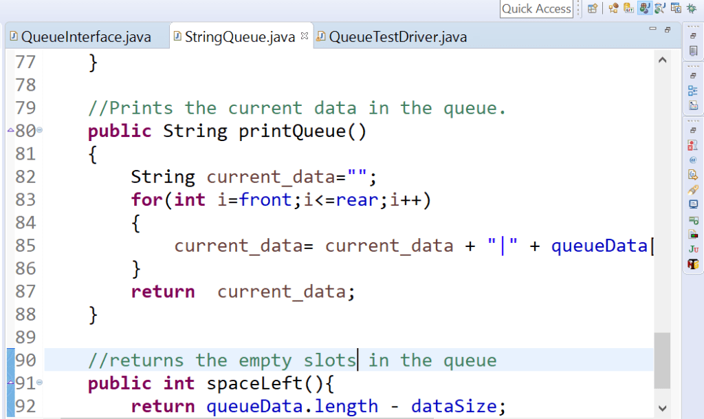 Test Driver Sample Java program to test Queue TestingDocs