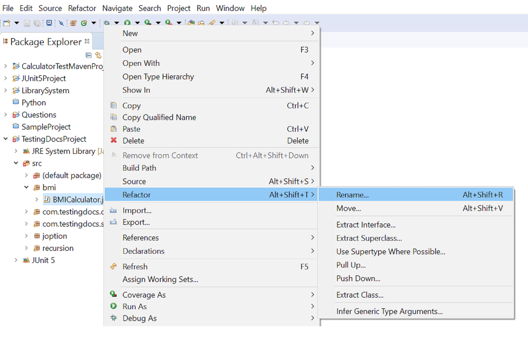 How to rename a class in Eclipse IDE?