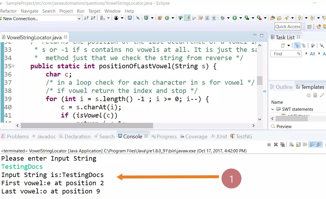 Write a java program to find vowels in a string? TestingDocs