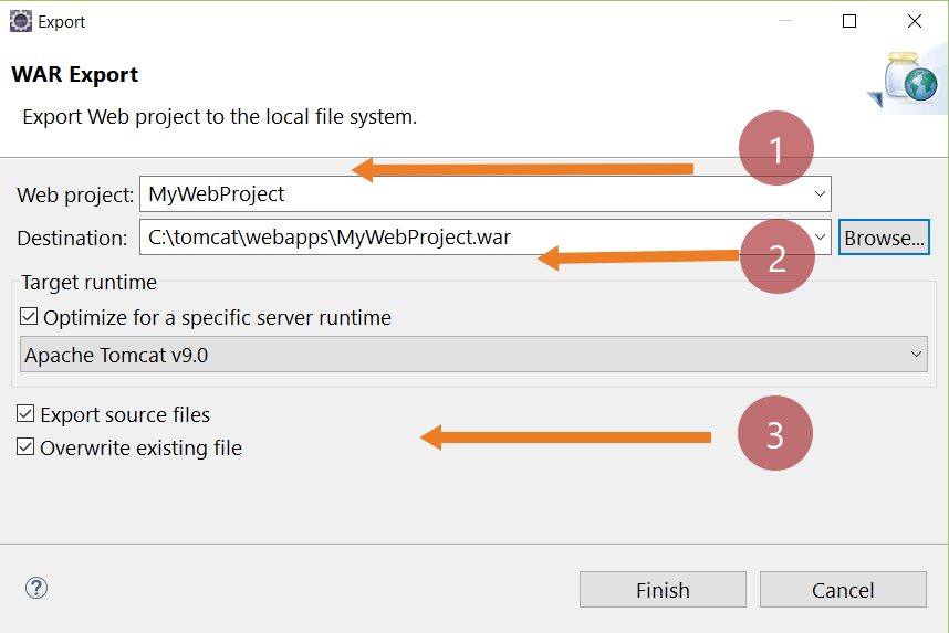How to deploy a .WAR file in Tomcat using Eclipse?