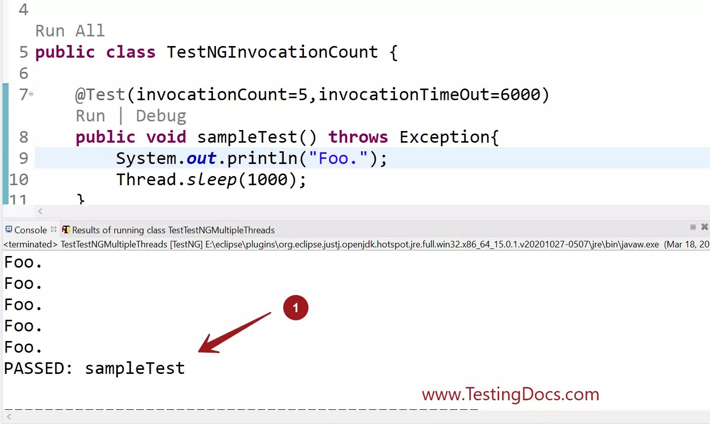 What is invocationTimeOut in TestNG?