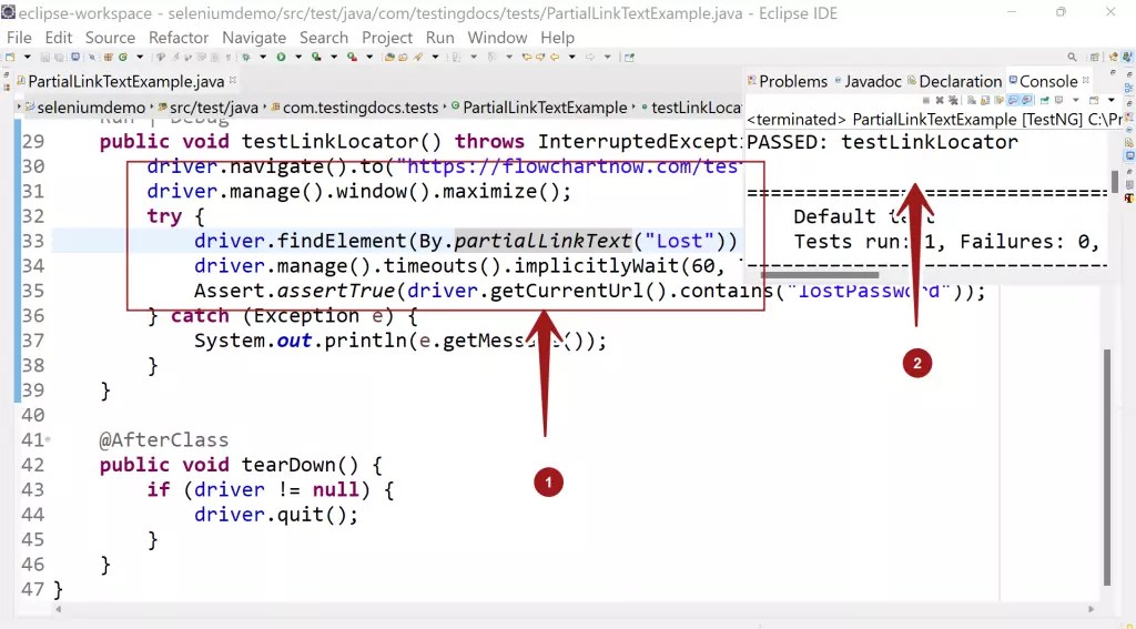 Find Links using By Partial Link Text in Selenium