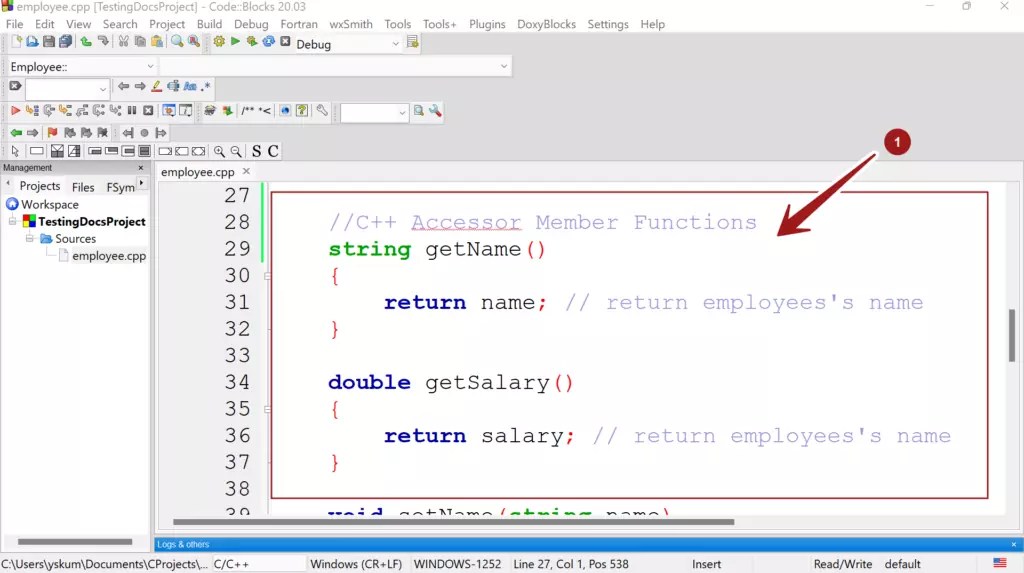 C++ Accessor & Mutator Member Functions