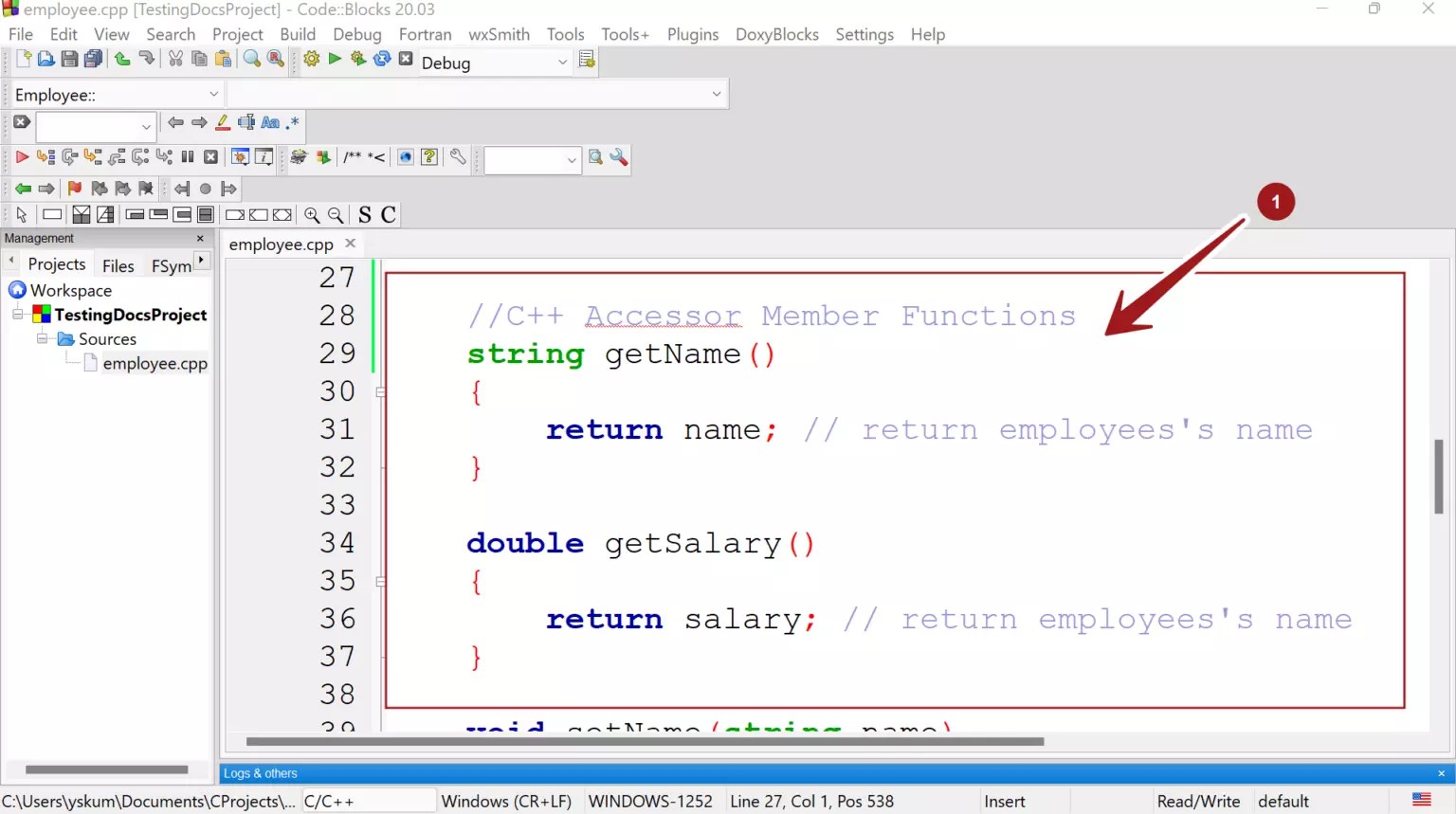 C++ Accessor & Mutator Member Functions