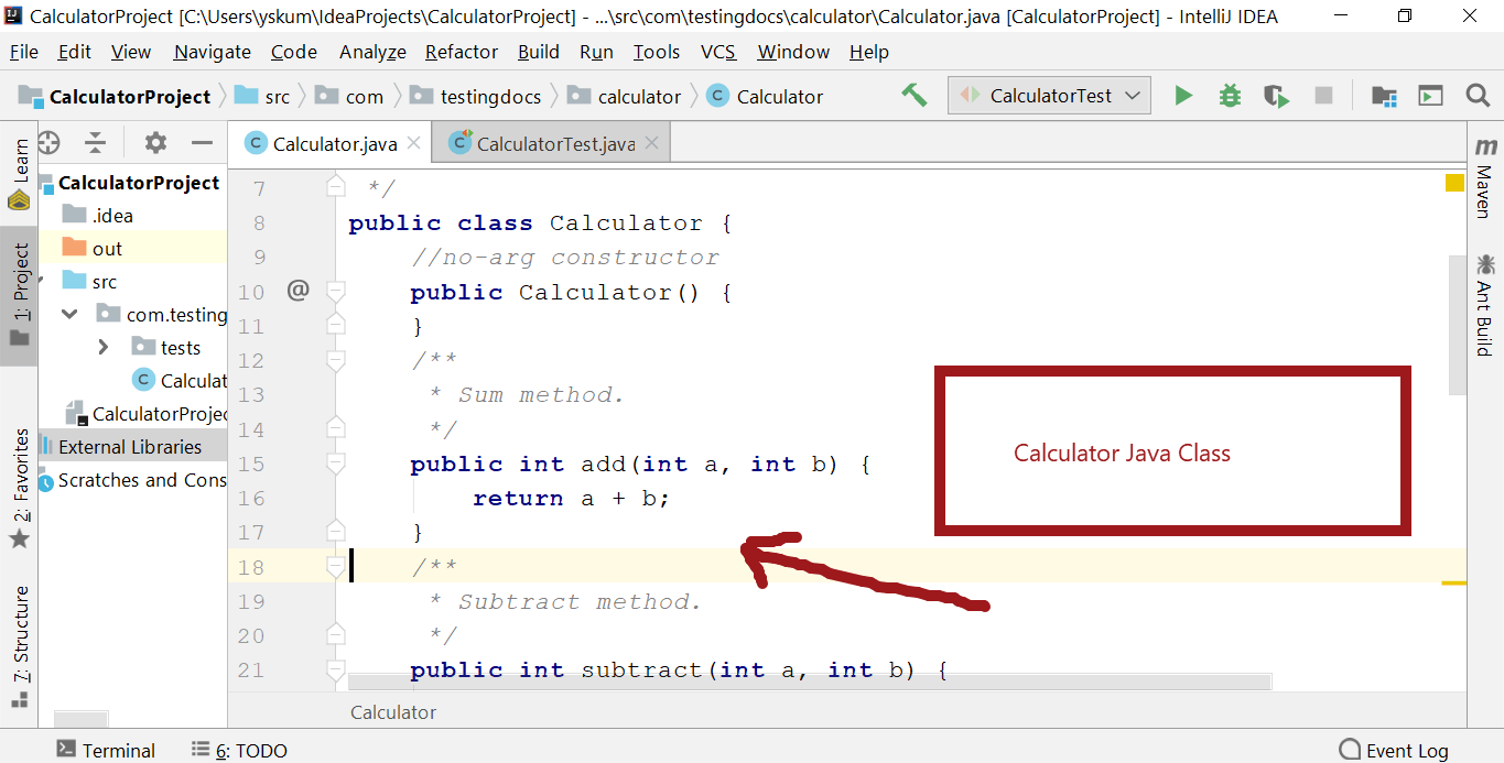 Calculator Java class
