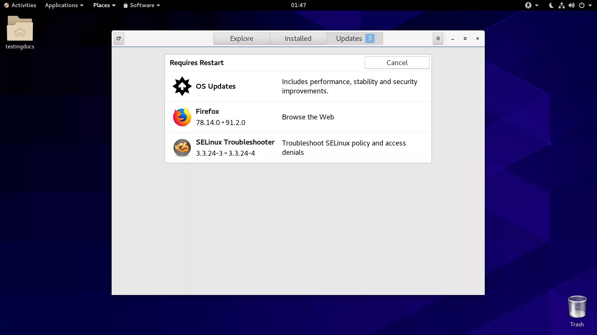 Install Software Updates on CentOS