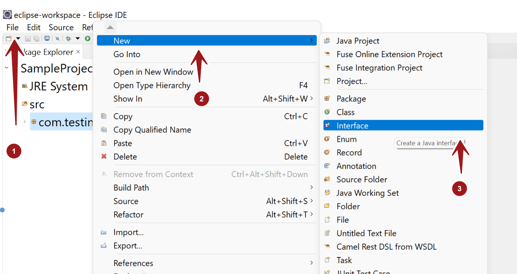 Create Java Interface in Eclipse