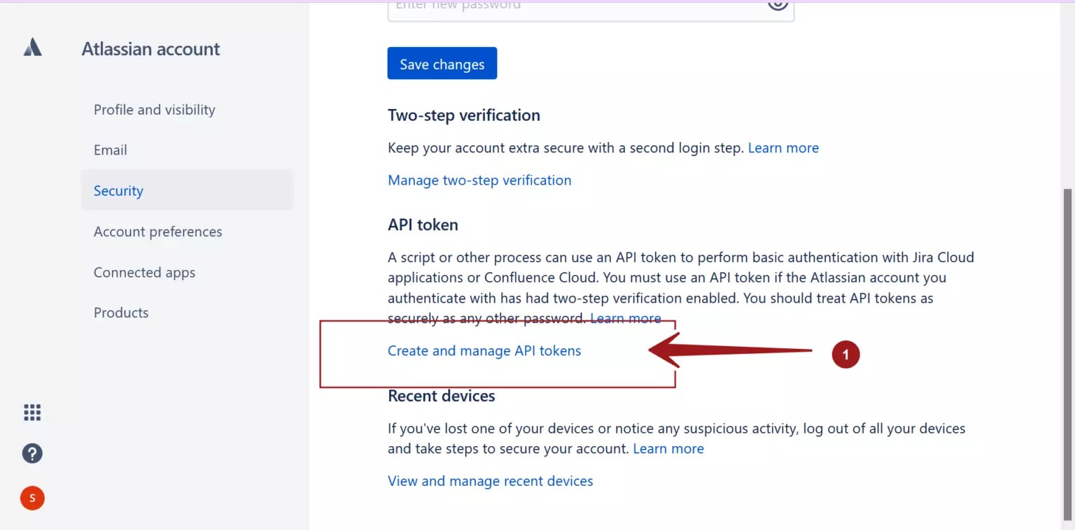 Create Jira API Token