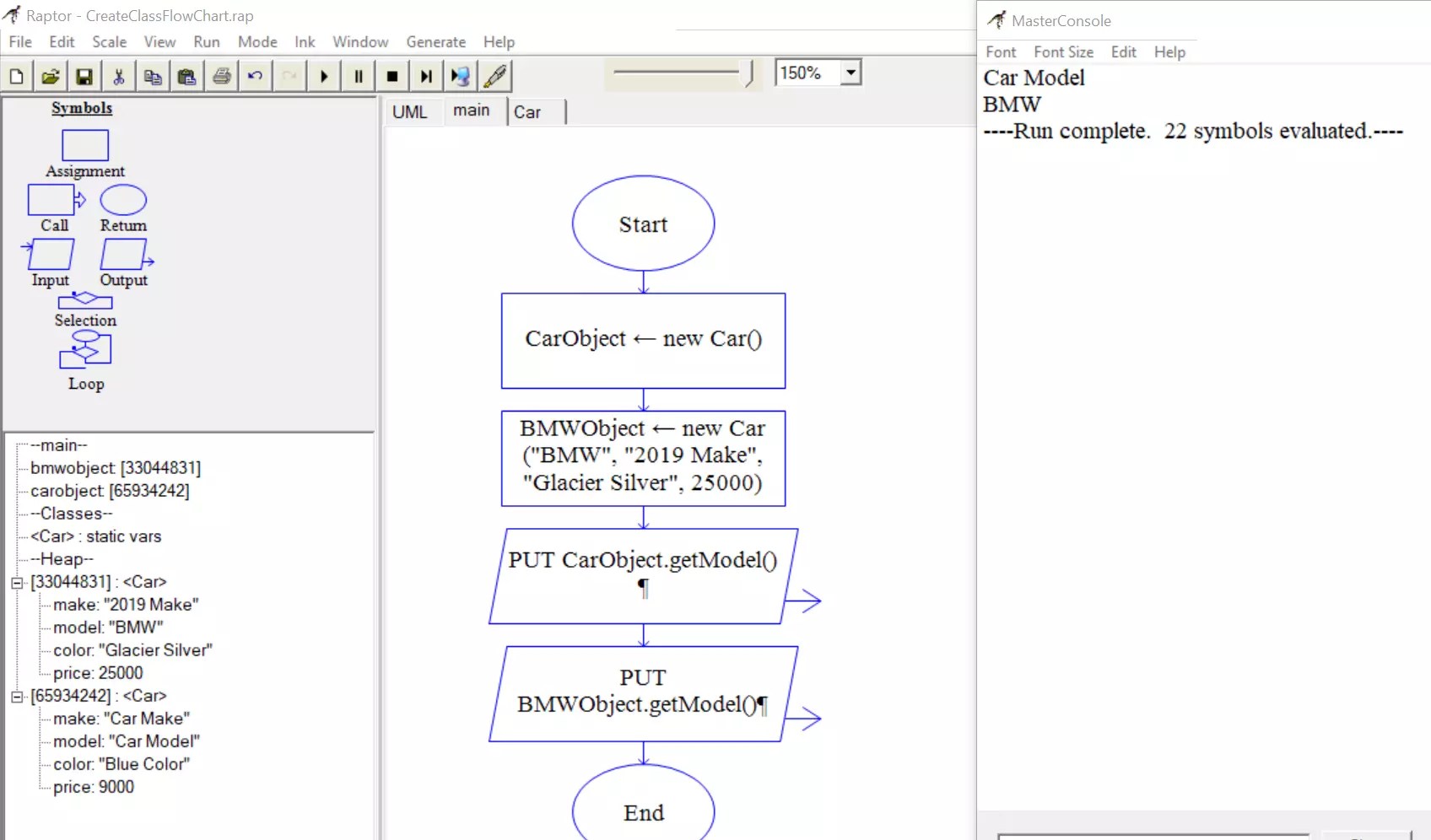 Create Class/Object in Raptor flowcharts