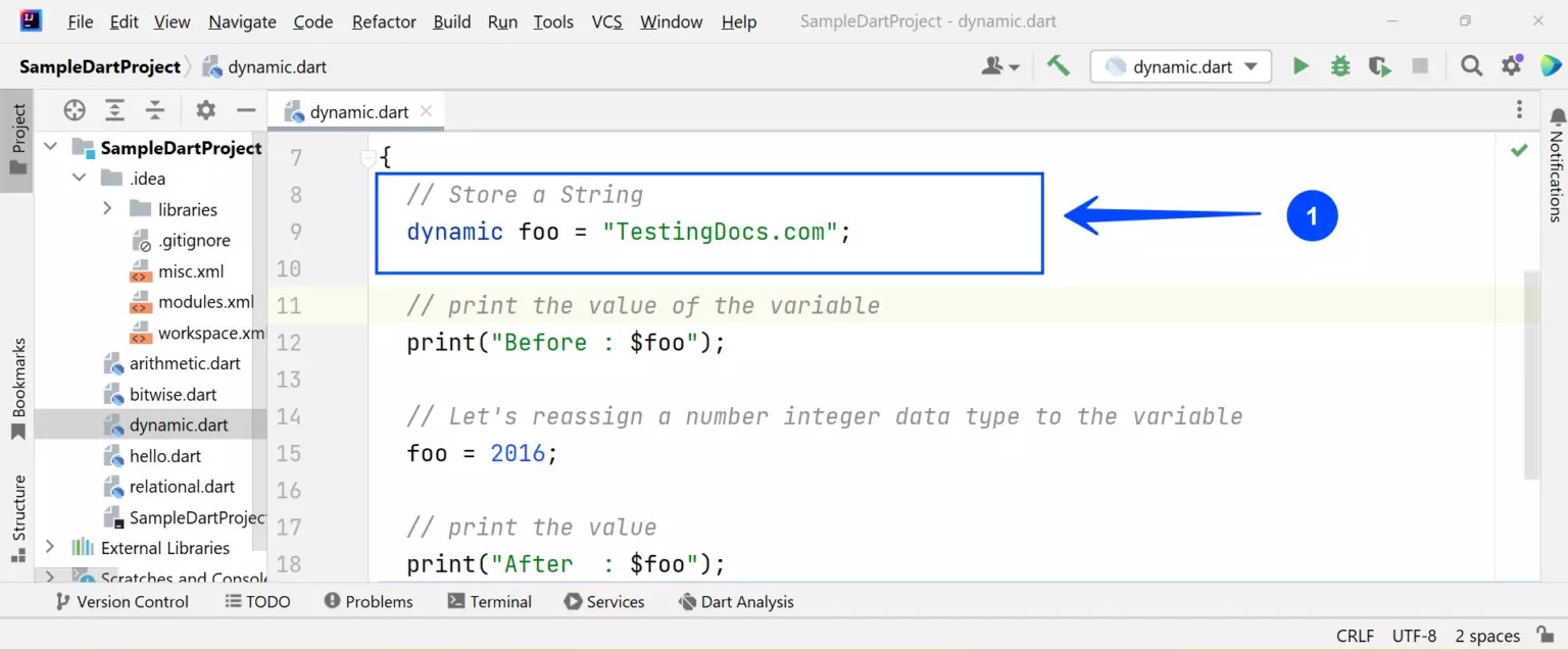 Dart dynamic variable