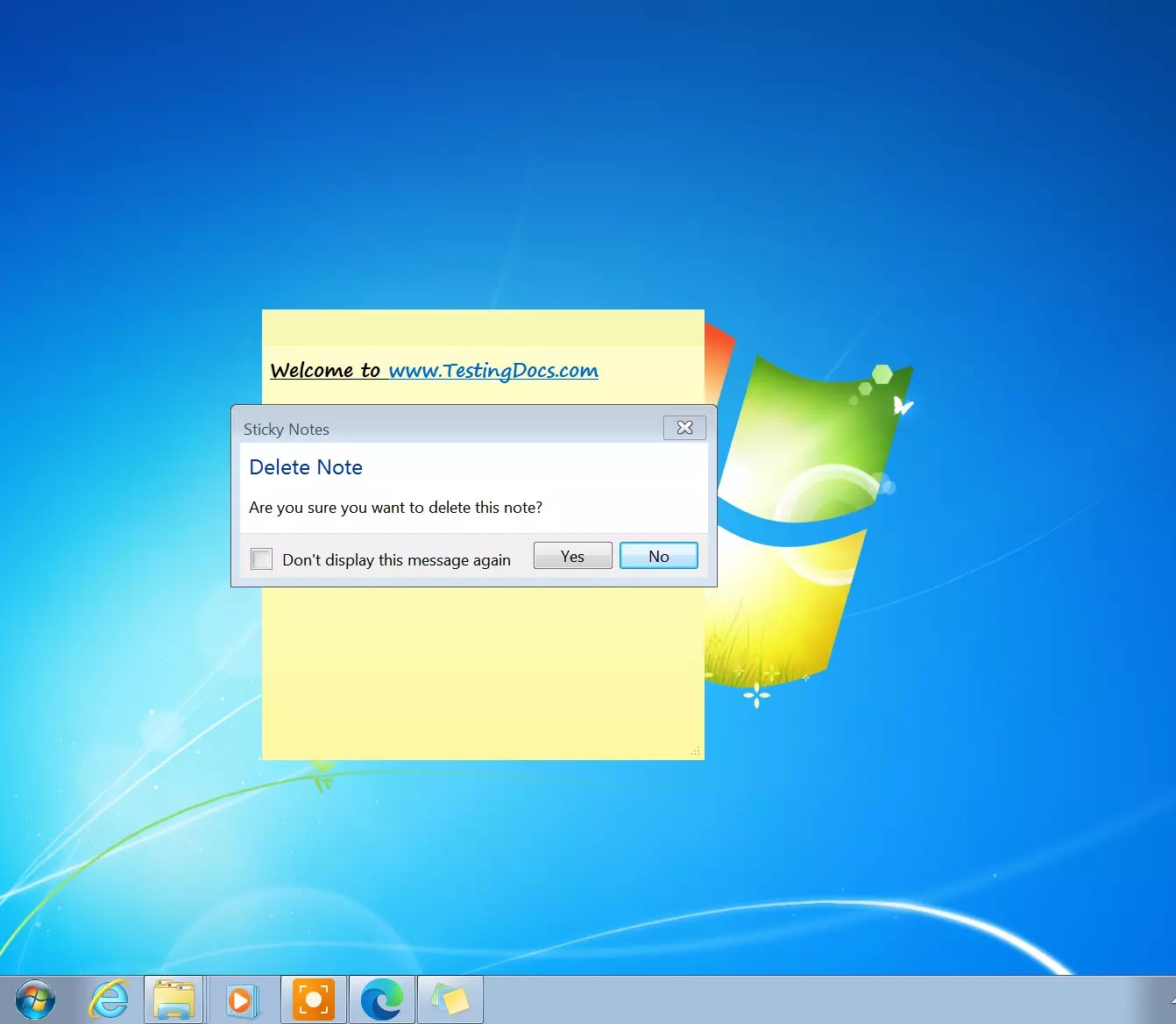 Windows Sticky Notes