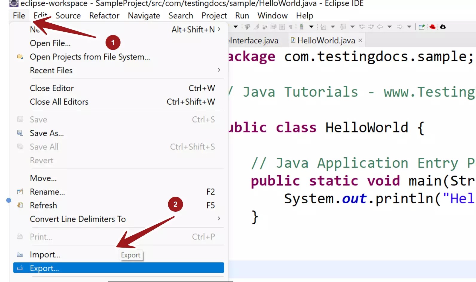 Export Java Project in Eclipse