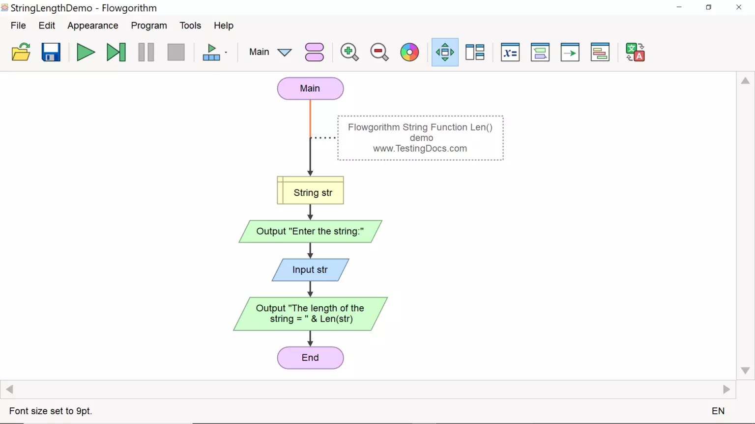 Flowgorithm String Functions