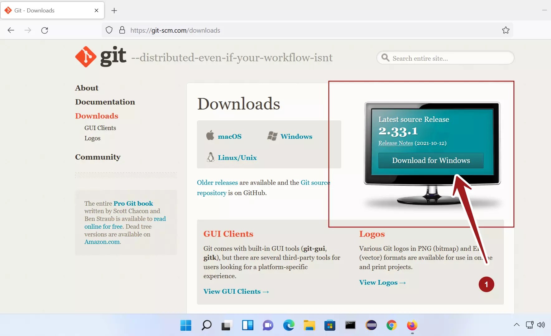 Download Git on Windows 11