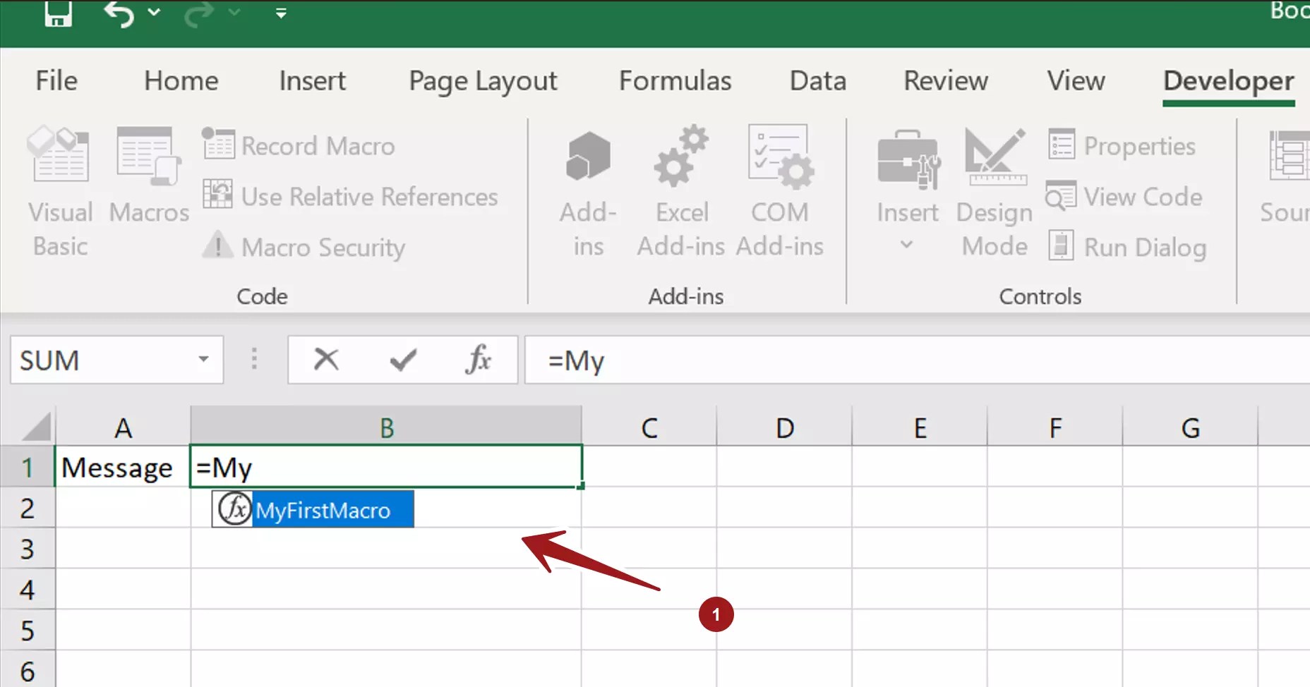 Create a Macro Function in MS Excel