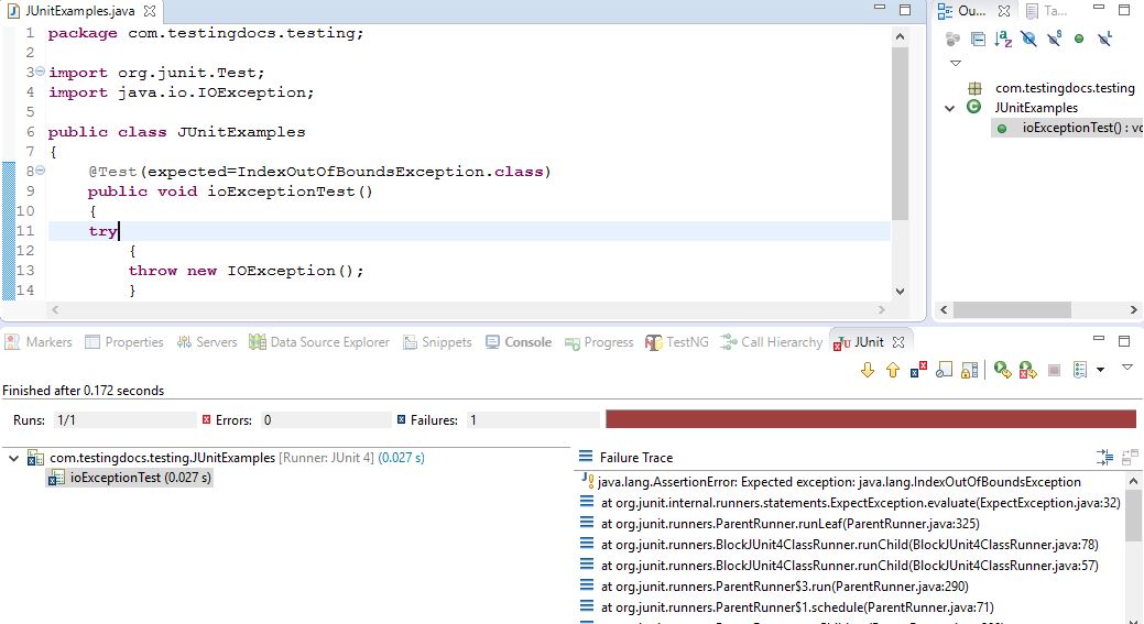 JUnit Test Annotation Examples
