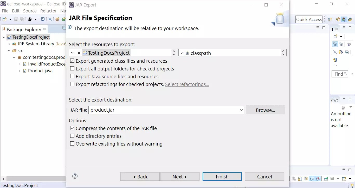 Export a Jar file in Eclipse