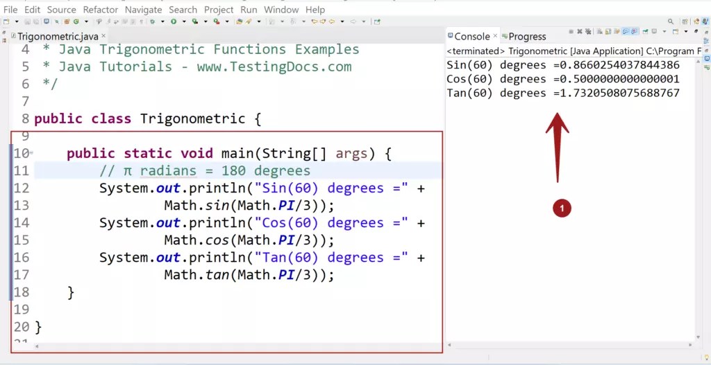 Java Trigonometric Functions