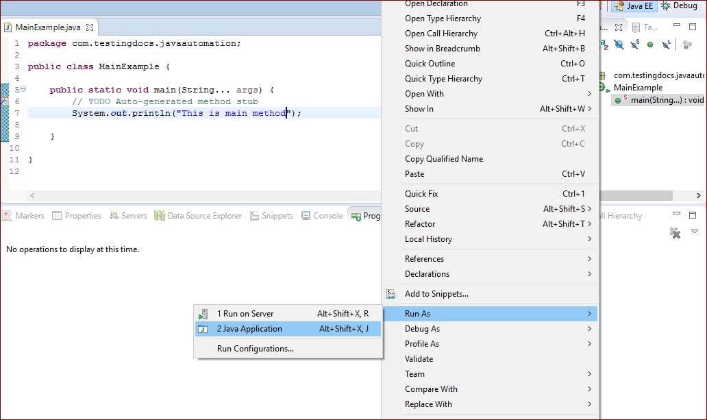 The Java main method TestingDocs
