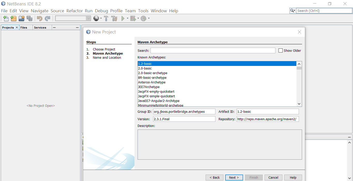 Maven Project from Archetype in NetBeans