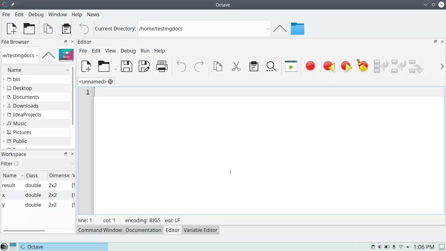 Create Octave Script File