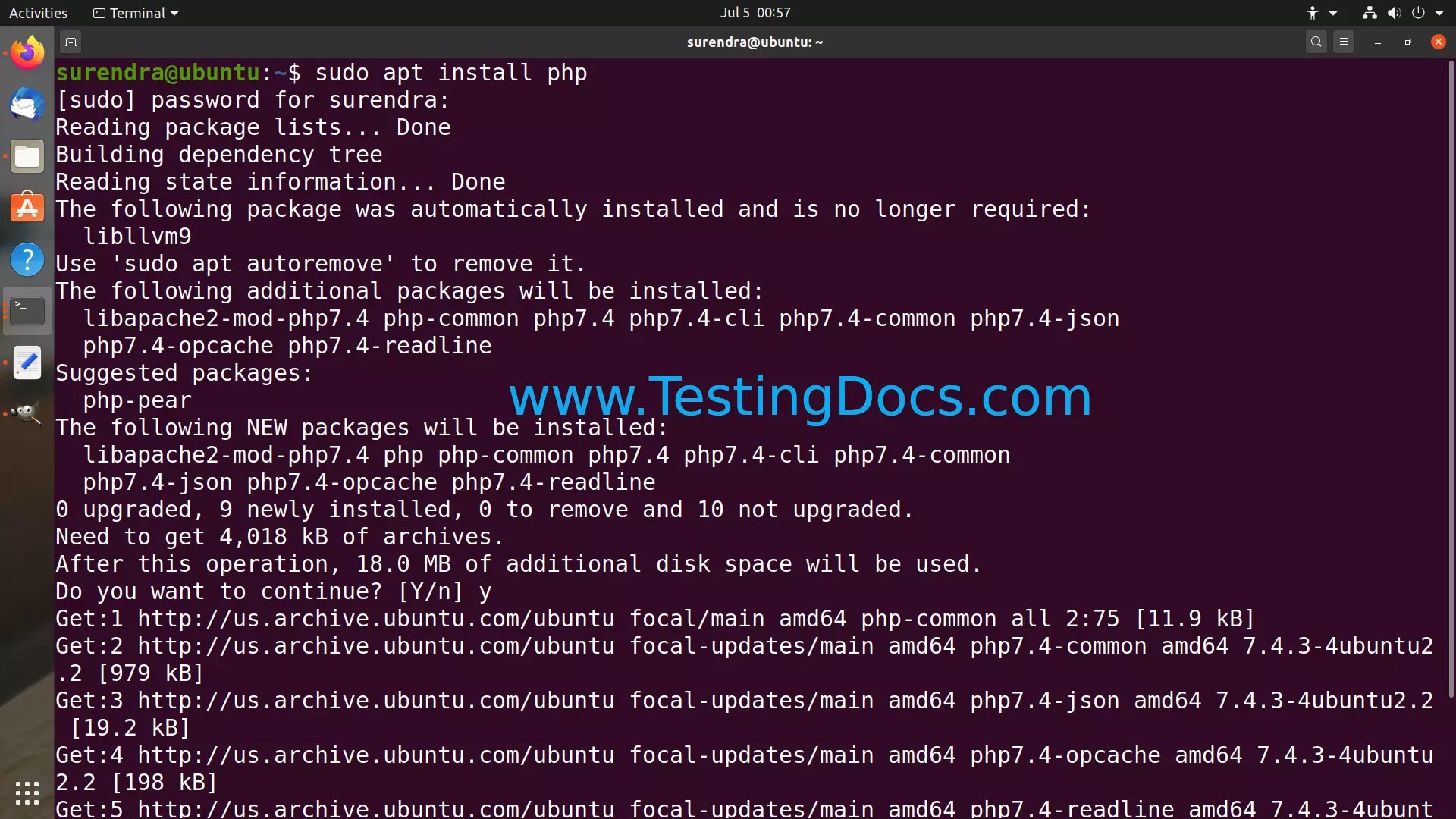Install PHP on Ubuntu Linux