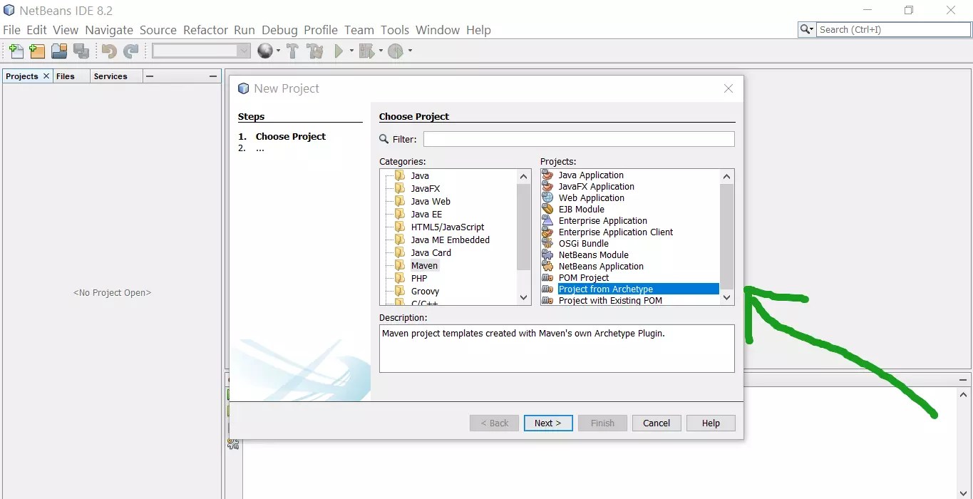 Maven Project from Archetype in NetBeans