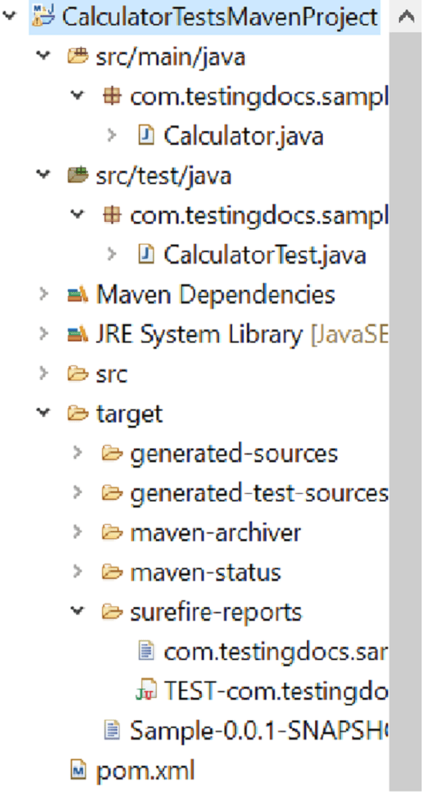 Calculator JUnit Tests in Maven Project