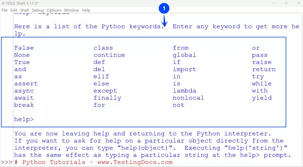 Python Keywords