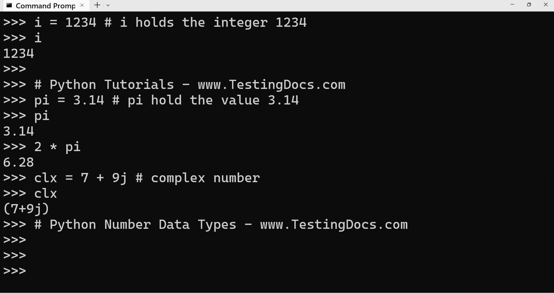 Python Number Data types