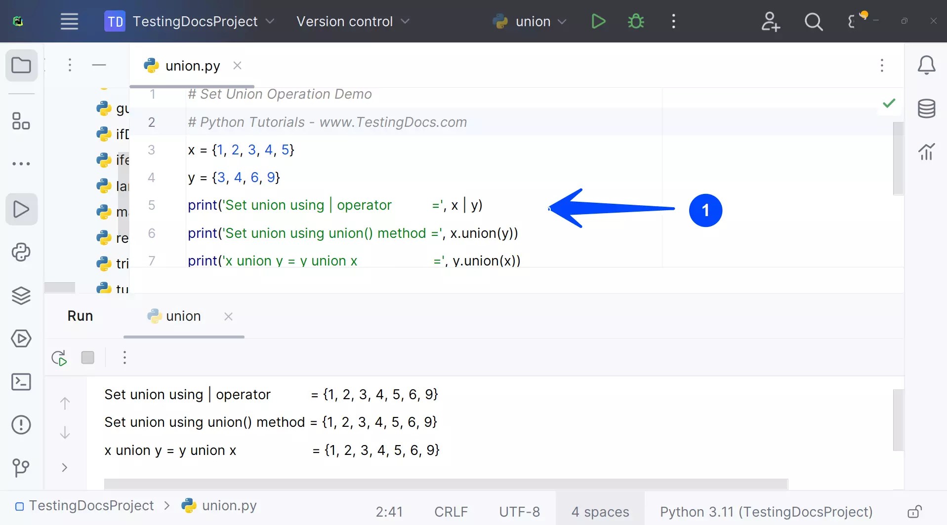 Python Set Operations