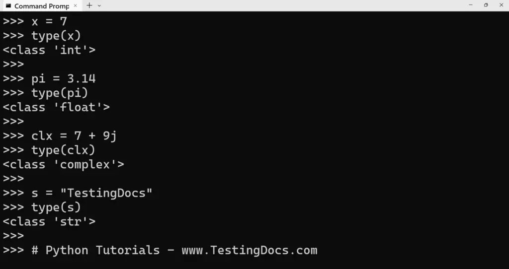 Python type() Function