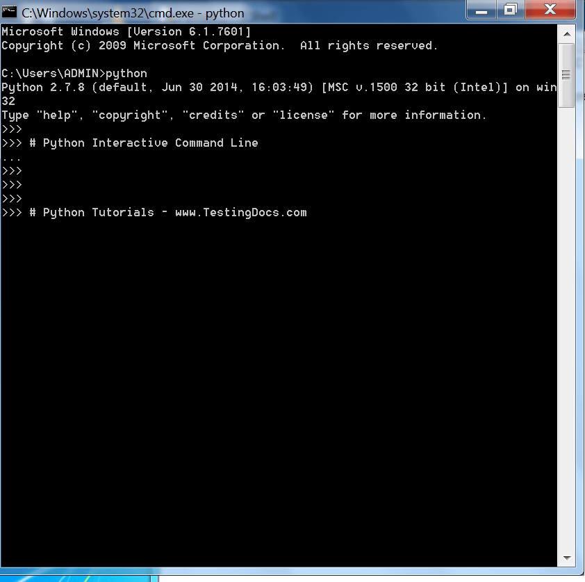 Python Interactive Shell