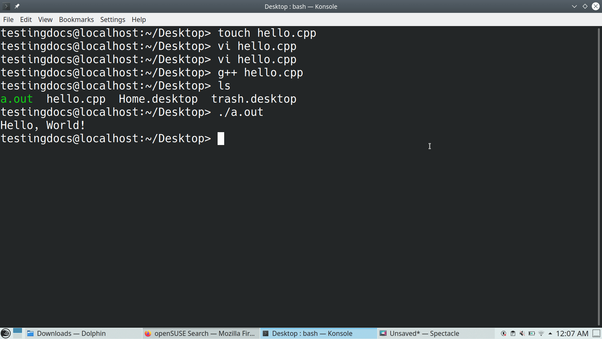 Run C++ Program on Linux