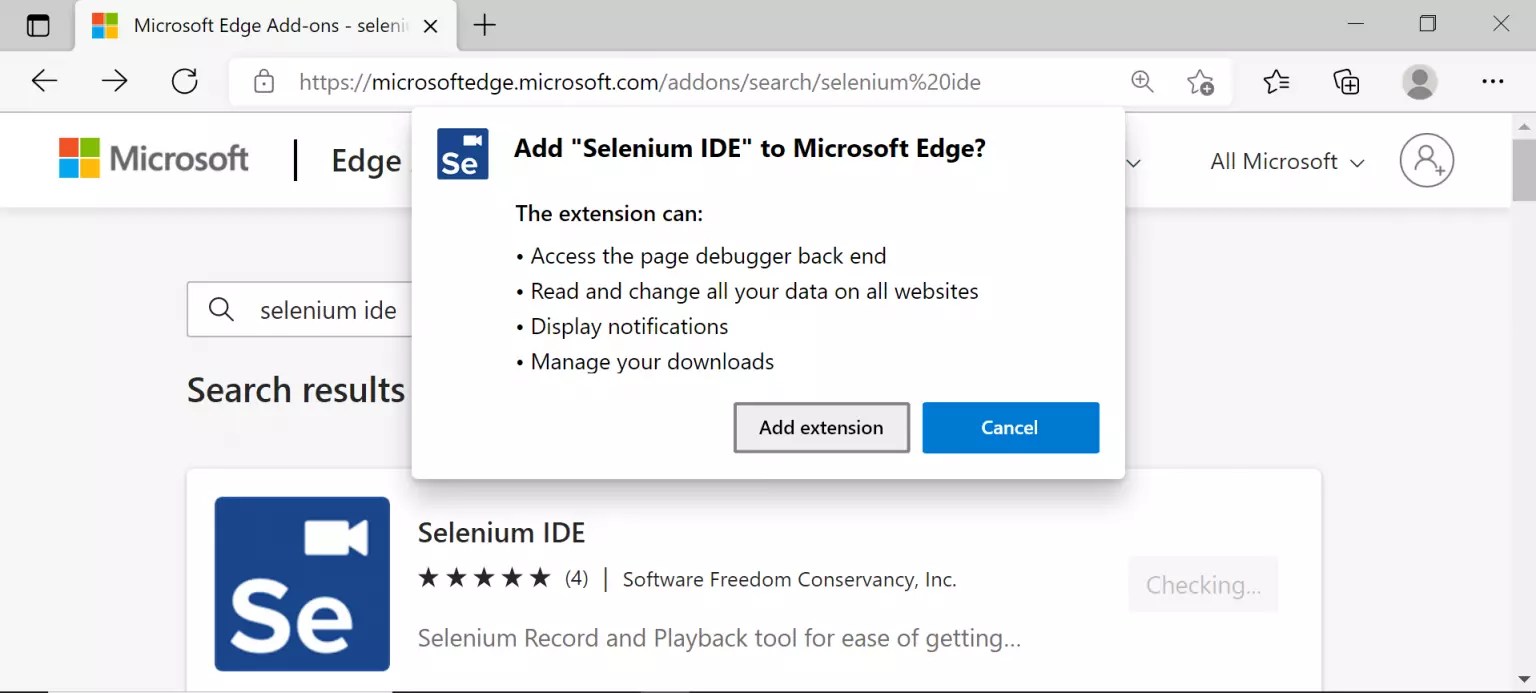 Selenium IDE on Microsoft Edge [ 2024 ]