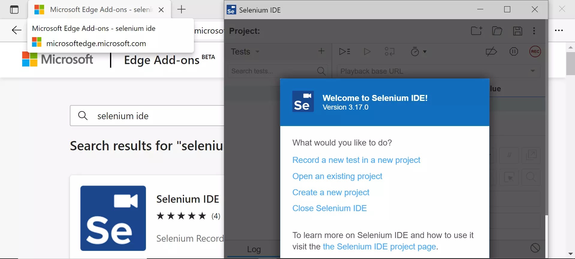 Selenium IDE on Microsoft Edge [ 2024 ]