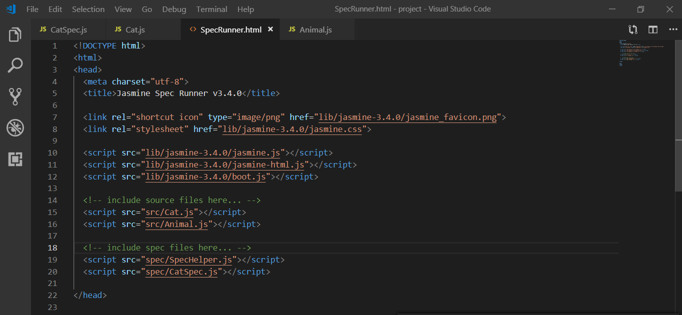 Write tests with Jasmine Standalone