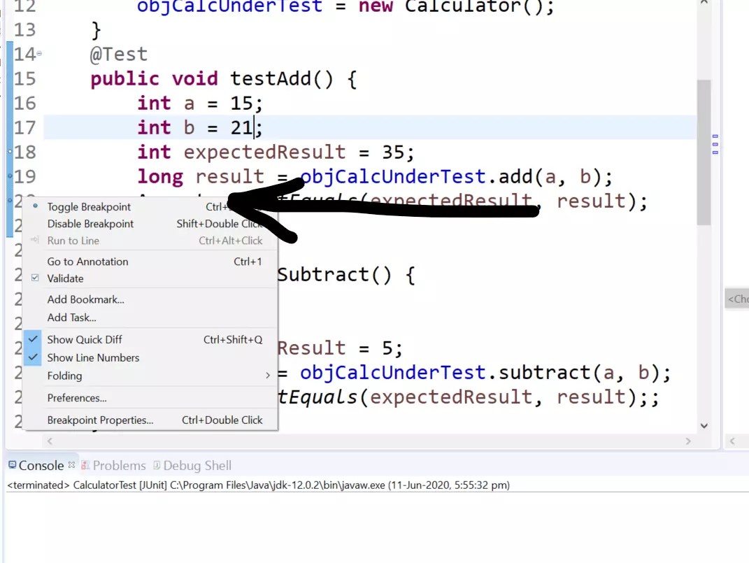 Debug JUnit Tests using IDE