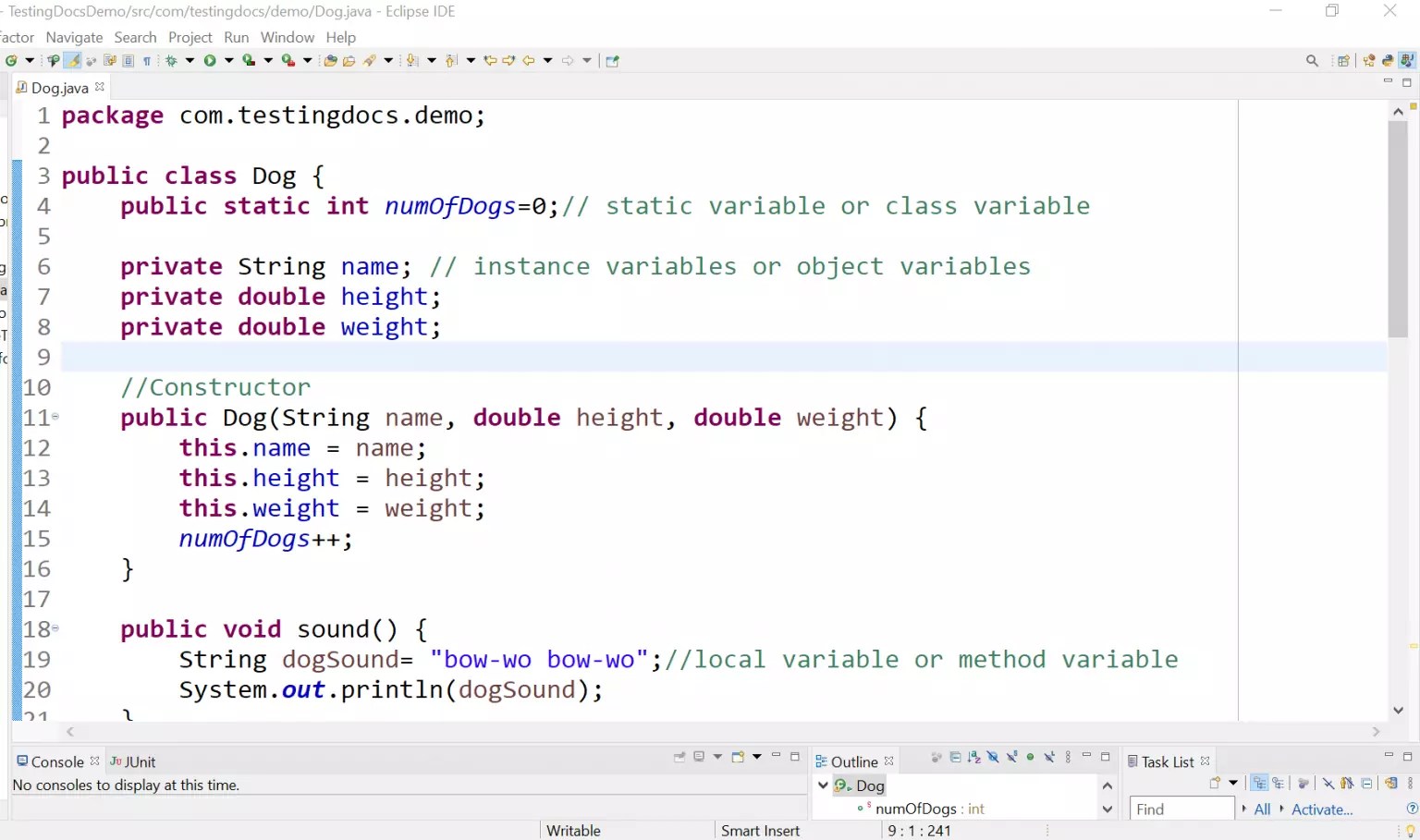 Types of Java Variables
