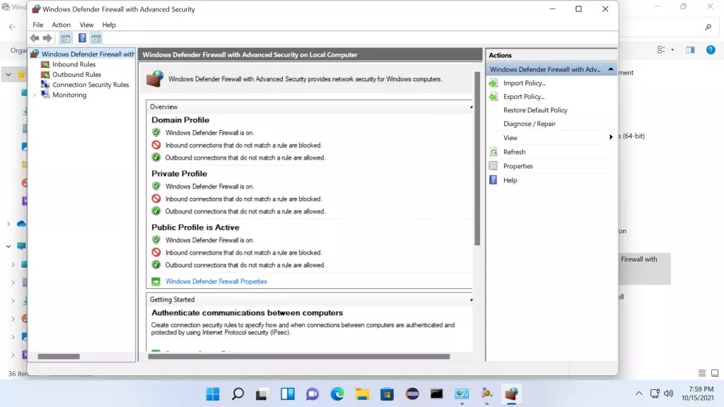 Defender Firewall on Windows 11