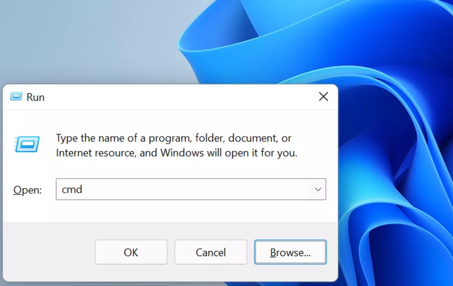 Windows 11 Run Dialog Box